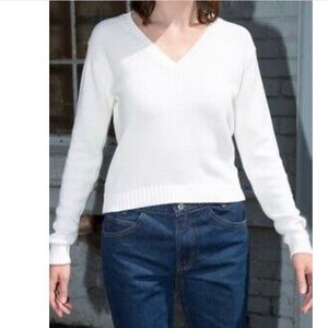 White cropped Brandy Melville sweater